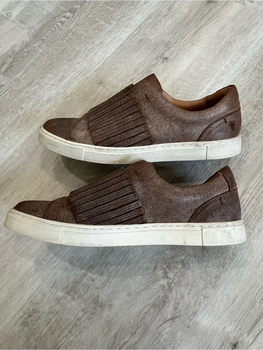 Frye Ivy Gore Slip On Chocolate Brown Leather Sneakers Shoes Womens 9 Comfort